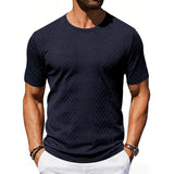 Camisa Texturizada Jacquard para Hombre - Manga Corta Slim Fit