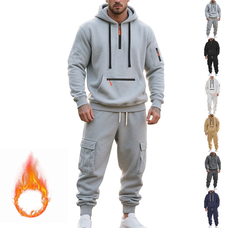 Conjunto Deportivo con Sudadera para Hombre - Forro Polar Cierre y Bolsillos