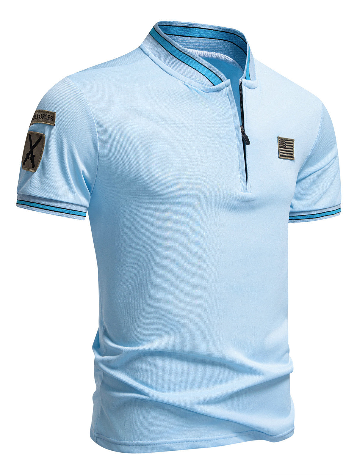 Polo Casual para Hombre - Cuello Mao Manga Corta Estilo Deportivo