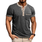 Playera Estilo Henley Vintage para Hombre - Manga Corta con Botones