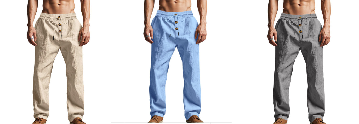 Pantalón de Playa para Hombre - Suelto Transpirable Deportivo Verano Talla Plus