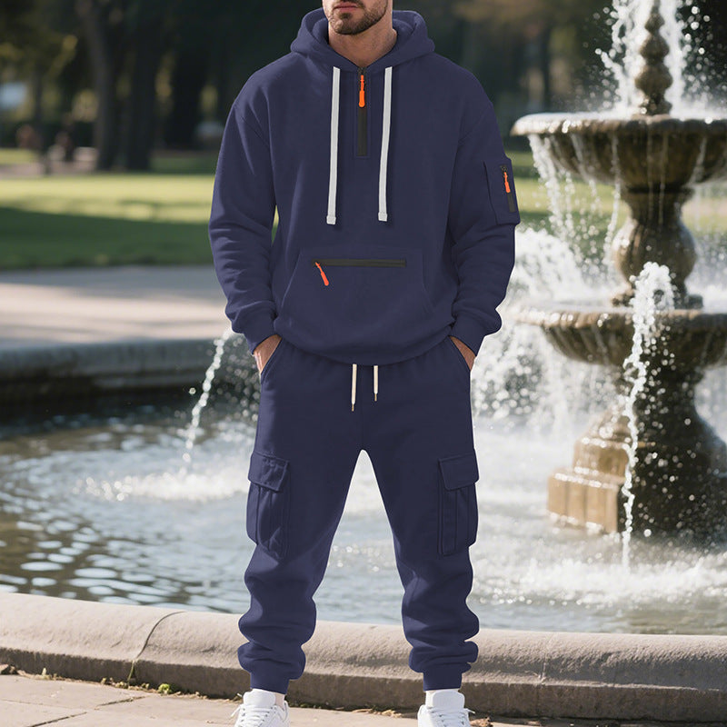 Conjunto Deportivo con Sudadera para Hombre - Forro Polar Cierre y Bolsillos