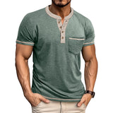 Playera Estilo Henley Vintage para Hombre - Manga Corta con Botones