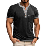 Playera Estilo Henley Vintage para Hombre - Manga Corta con Botones