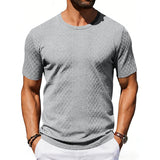 Camisa Texturizada Jacquard para Hombre - Manga Corta Slim Fit