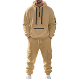 Conjunto Deportivo con Sudadera para Hombre - Forro Polar Cierre y Bolsillos